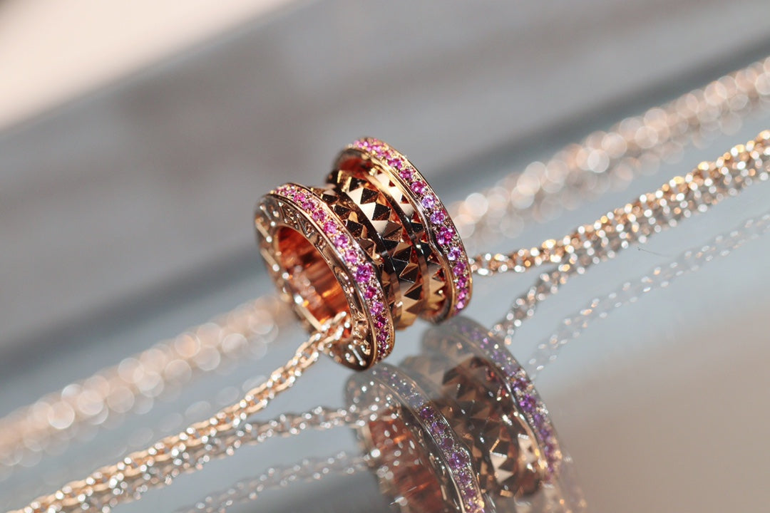 DIANA ZERO 1 ROCK PINK GOLD PINK DIAMOND NECKLACE