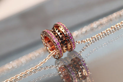 DIANA ZERO 1 ROCK PINK GOLD PINK DIAMOND NECKLACE