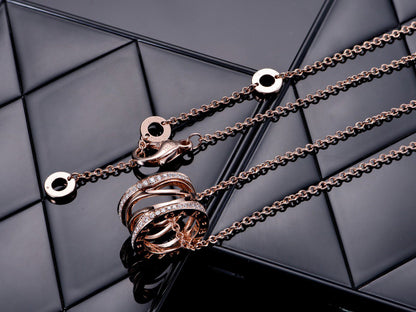 DIANA ZERO 1 PINK GOLD DIAMOND OPEN NECKLACE