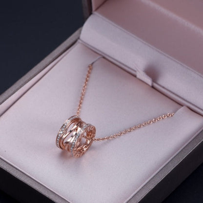 DIANA ZERO 1 PINK GOLD DIAMOND OPEN NECKLACE