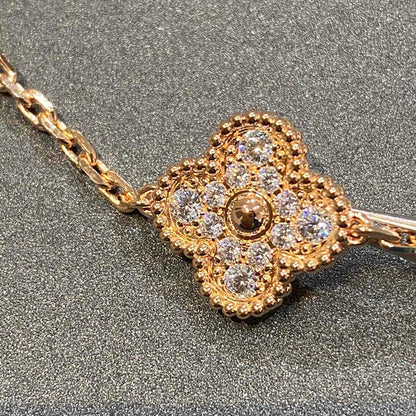 DIANA CLOVER 5 MOTIFS  FULL DIAMOND BRACELET