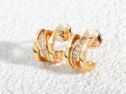 DIANA ZERO 1 PINK GOLD DIAMONDS EARRINGS