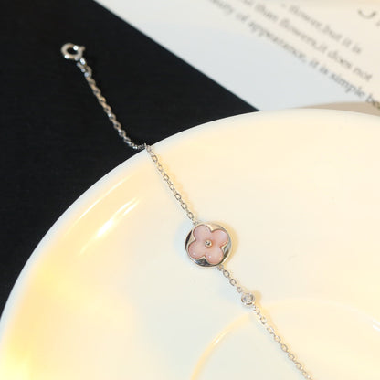 DIANA SUN MOTIF PINK MOP SILVER BRACELET