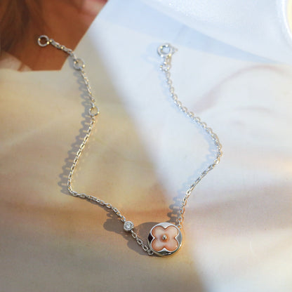 DIANA SUN MOTIF PINK MOP SILVER BRACELET