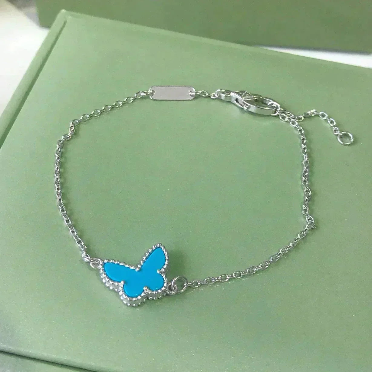 DIANA BUTTERFLY TURQUOISE BUTTERFLY BRACELET SILVER