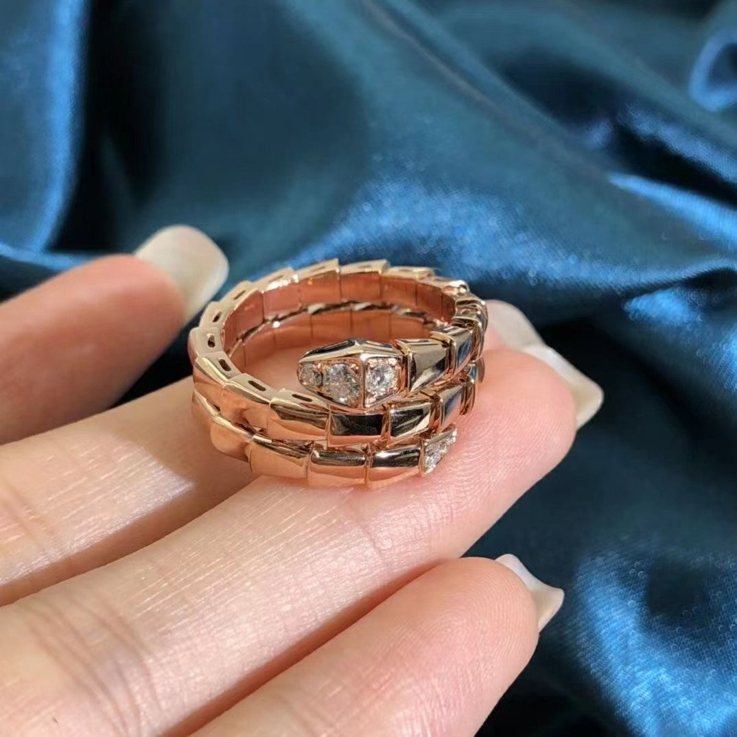 DIANA SERPENTS DOUBLE ROW DIAMOND RING