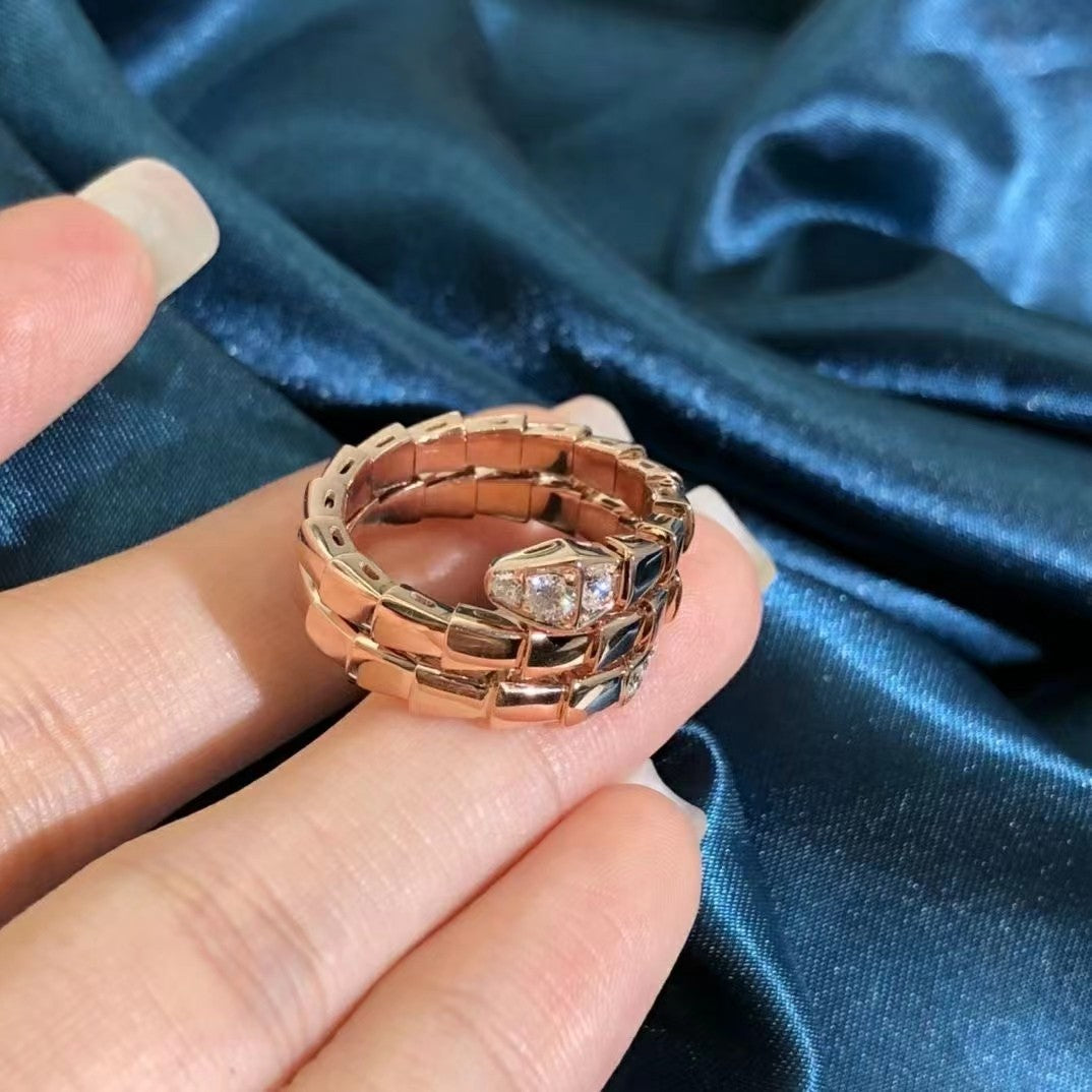 DIANA SERPENTS DOUBLE ROW DIAMOND RING