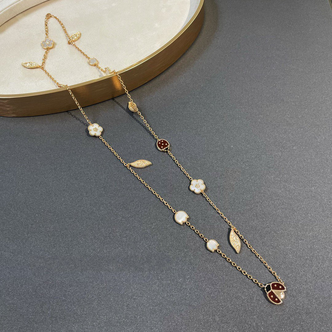 DIANA LUCKY SPRING 15 MOTIFS GOLD NECKLACE