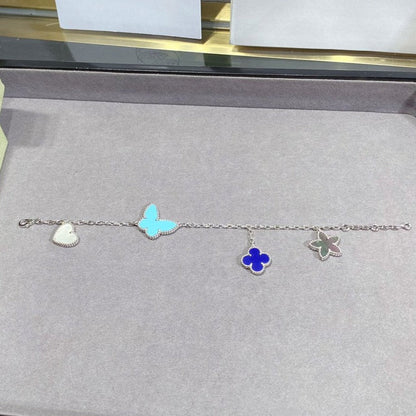 DIANA LUCKY SPRING SILVER BRACELET 4 MOTIF