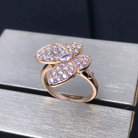 DIANA BUTTERFLY PINK GOLD DIAMOND RING