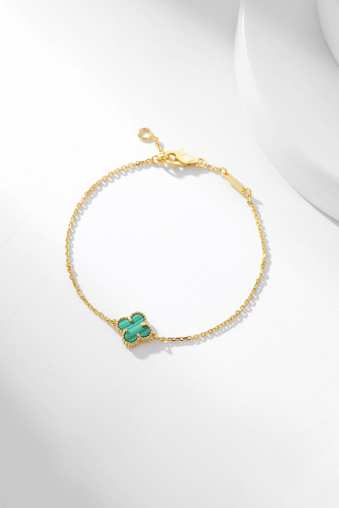 DIANA CLOVER BRACELET MALACHITE 1 MOTIF