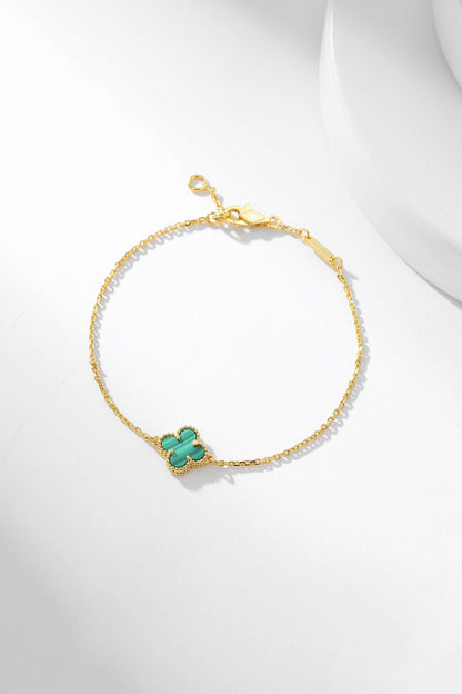 DIANA CLOVER BRACELET MALACHITE 1 MOTIF