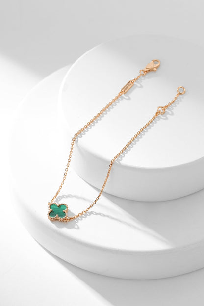 DIANA CLOVER BRACELET MALACHITE 1 MOTIF