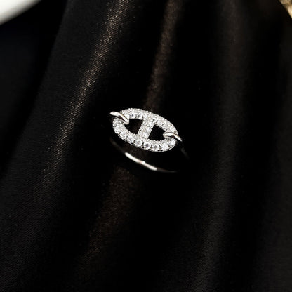 DIANA RONDE SMALL SILVER DIAMOND RING