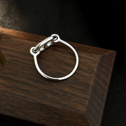 DIANA RONDE SMALL SILVER DIAMOND RING