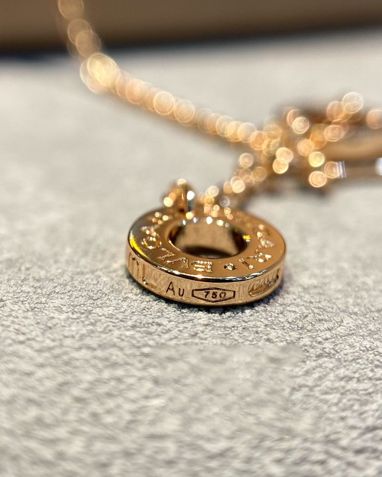 DIANA DREAM MALACHITE DIAMOND PAVED PINK GOLD NECKLACE