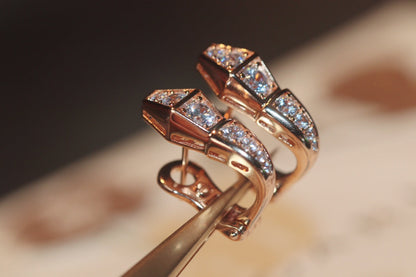 DIANA SERPENT PINK GOLD DIAMOND EARRINGS