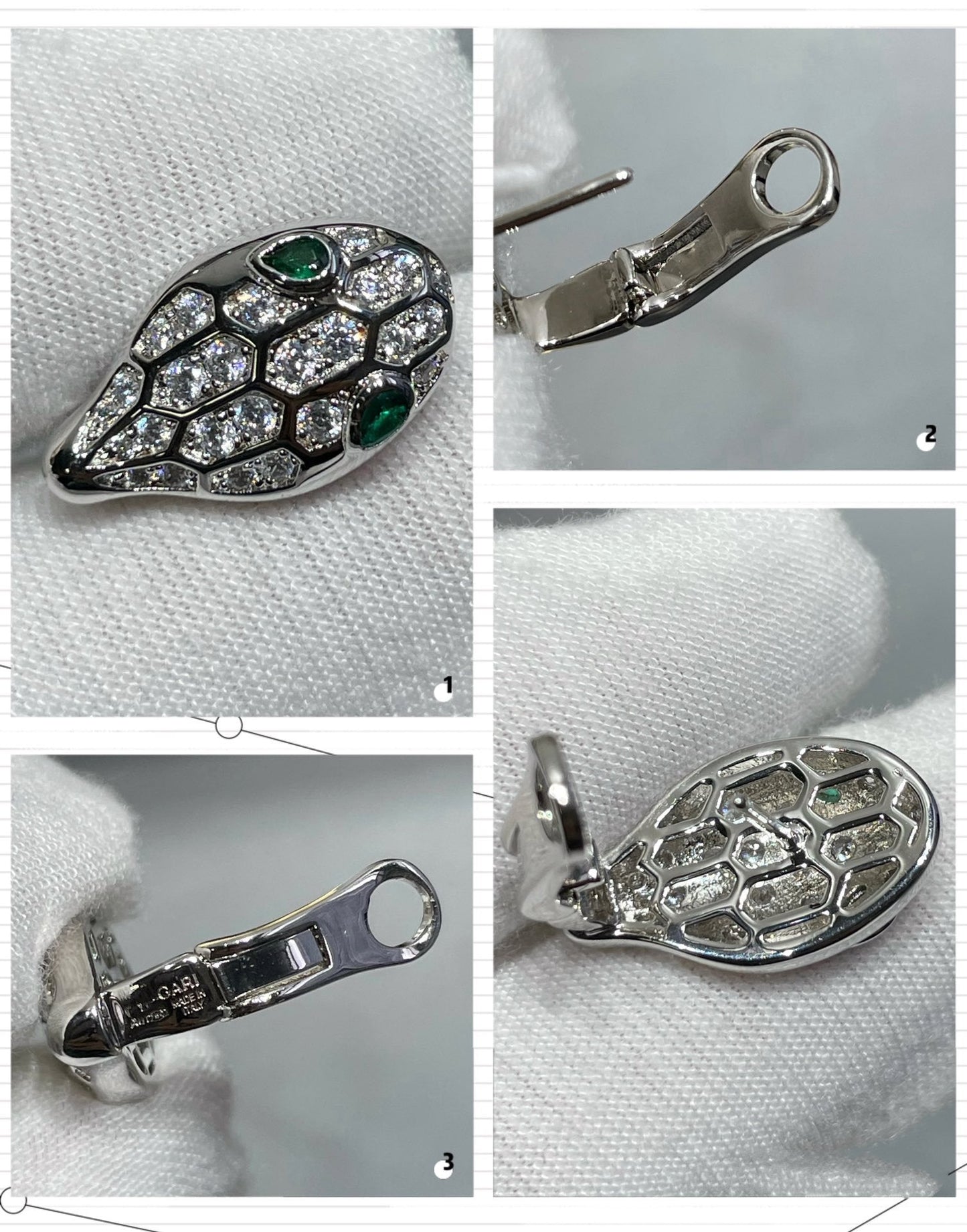 DIANA SERPENT DIAMOND STUD EARRINGS