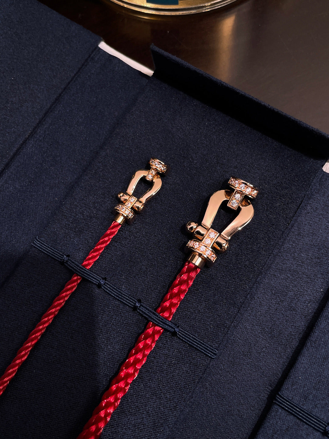 DIANA FORCE 10 HALF DIAMOND PINK GOLD RED CORDERI LARGE AND MEDIUM MODEL