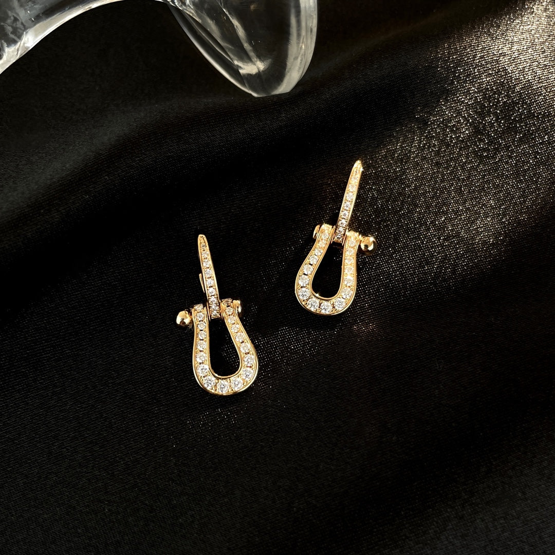 DIANA FORCE 10 FULL DIAMOND DROP EARRINGS MEDIUM MODEL