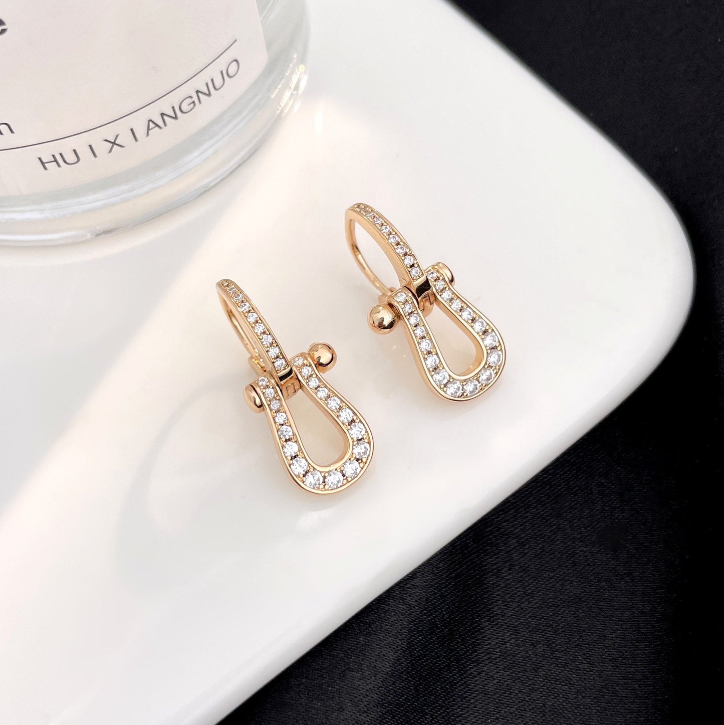 DIANA FORCE 10 FULL DIAMOND DROP EARRINGS MEDIUM MODEL
