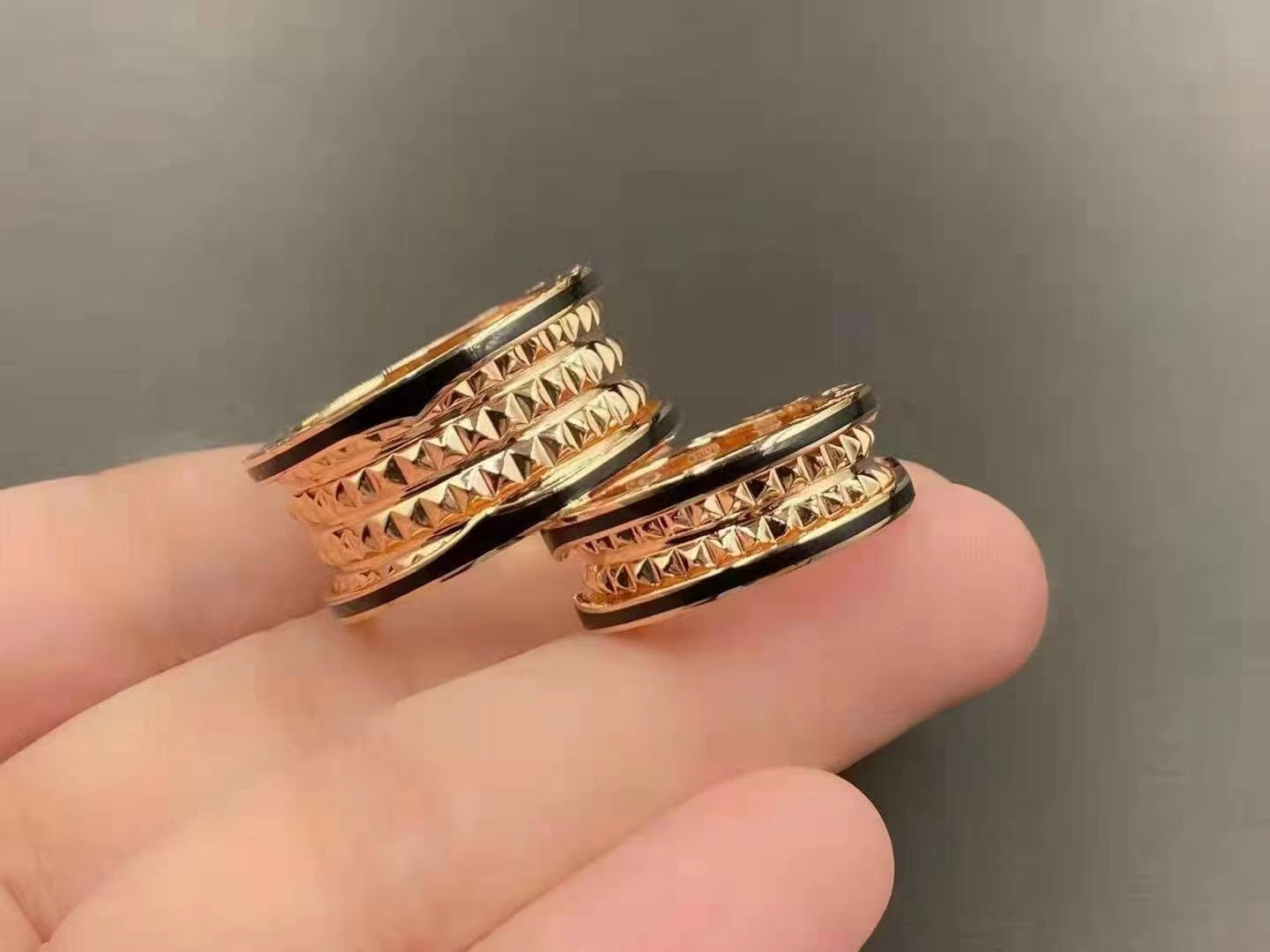 DIANA ZERO 1 ROCK BLACK CERAMIC PINK GOLD LARGE MODEL