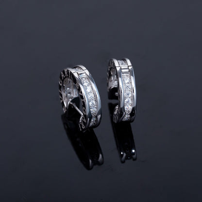 DIANA ZERO 1 MINI SILVER DIAMOND EARRINGS