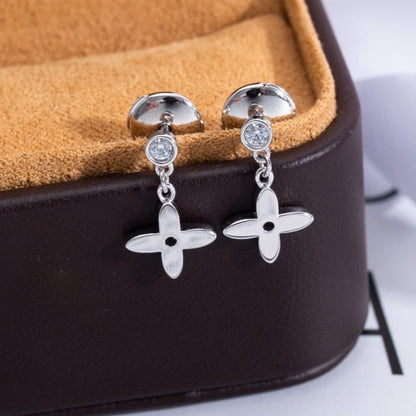DIANA VIDYLLE SILVER DIAMOND MINI DROP EARRINGS