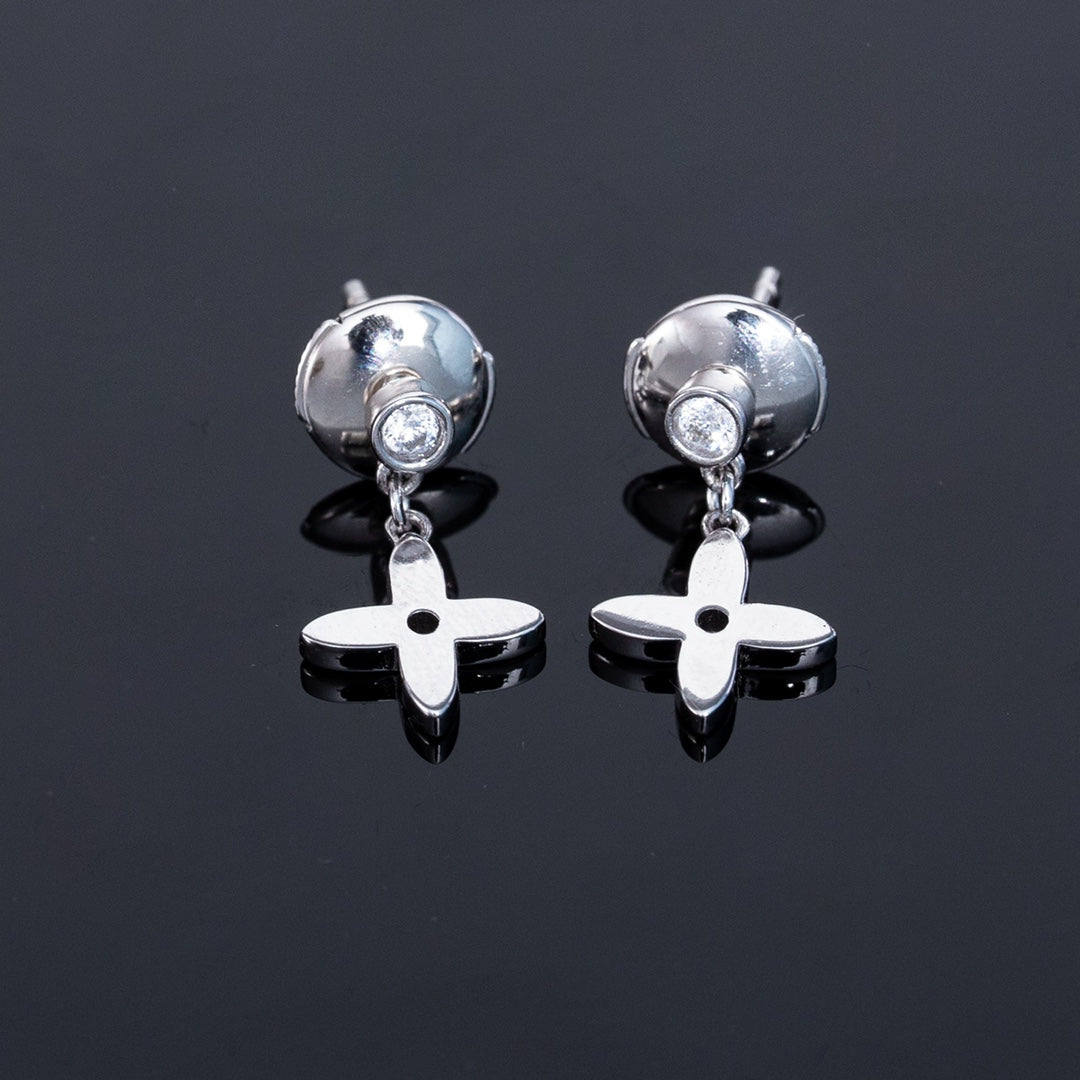 DIANA VIDYLLE SILVER DIAMOND MINI DROP EARRINGS