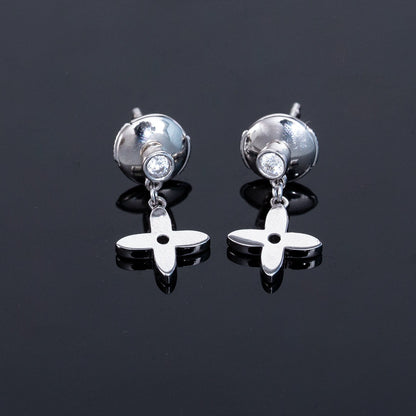 DIANA VIDYLLE SILVER DIAMOND MINI DROP EARRINGS