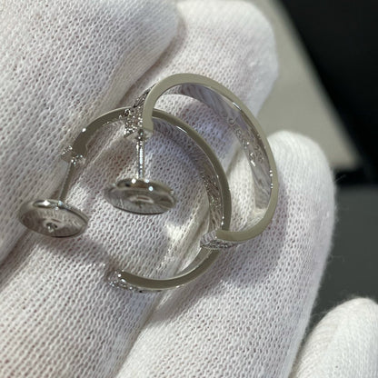 DIANA LOVE DIAMOND SILVER HOOP EARRINGS