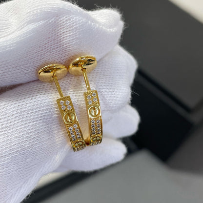 DIANA LOVE DIAMOND GOLD HOOP EARRINGS