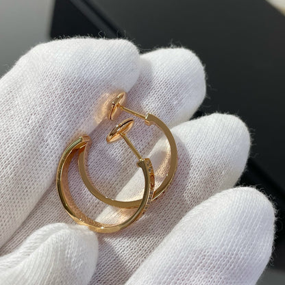 DIANA LOVE DIAMOND PINK GOLD HOOP EARRINGS
