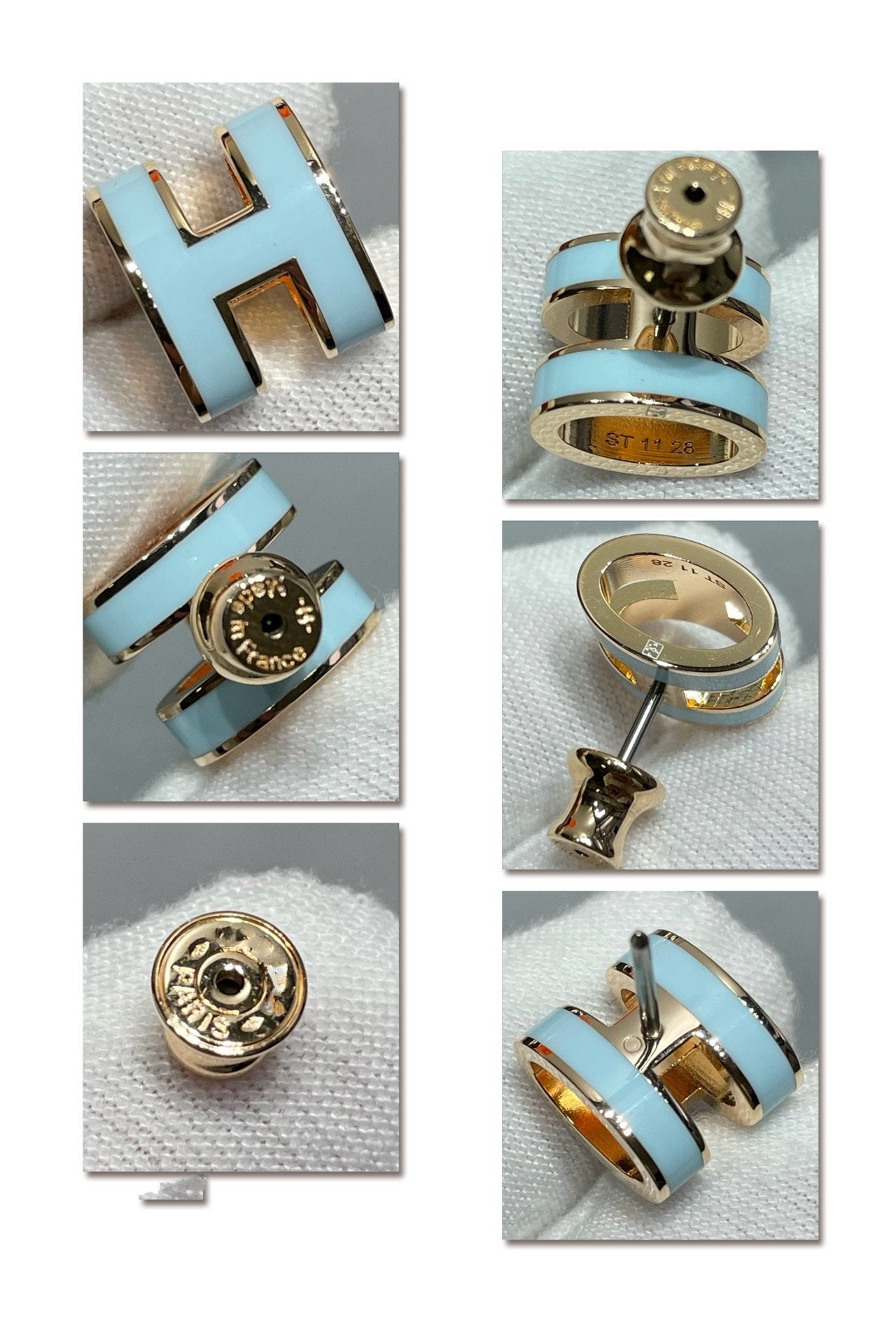 DIANA POP H SKY BLUE STUD EARRINGS