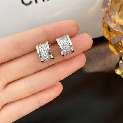DIANA ZERO 1 DIAMOND PAVED EARRINGS