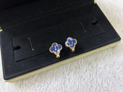 DIANA CLOVER PIETERSITE MEDIUM STUD EARRINGS