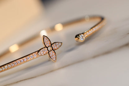 DIANA IDYLLE GOLD OPEN BRACELET DIAMOND PAVED