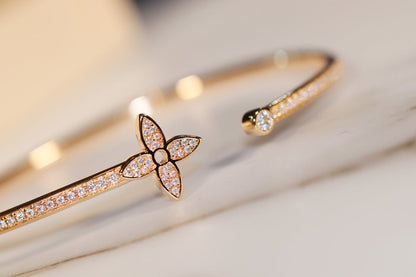 DIANA IDYLLE GOLD OPEN BRACELET DIAMOND PAVED