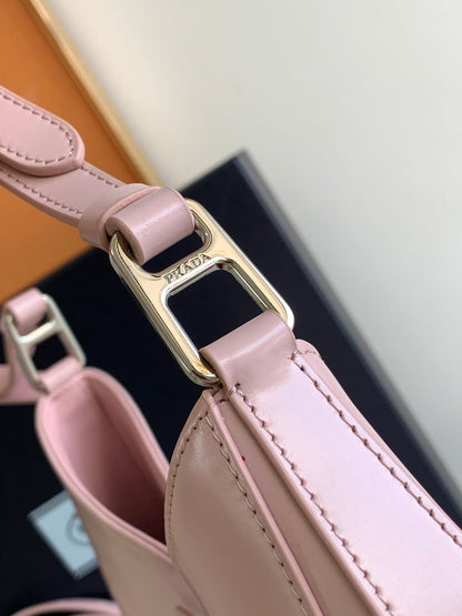 CLEO 30 PINK BRUSHED LEATHER SHOULDER BAG