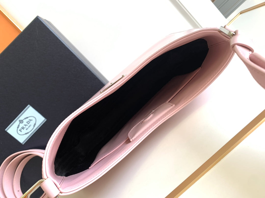 CLEO 30 PINK BRUSHED LEATHER SHOULDER BAG