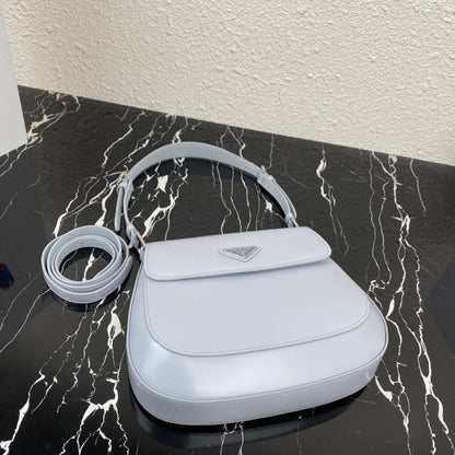 CLEO 24 CLOUD BLUE BRUSHED LEATHER SHOULDER BAG