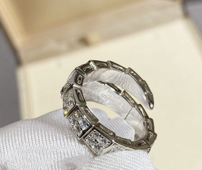 DIANA SERPENTI RING SILVER DIAMOND PAVED
