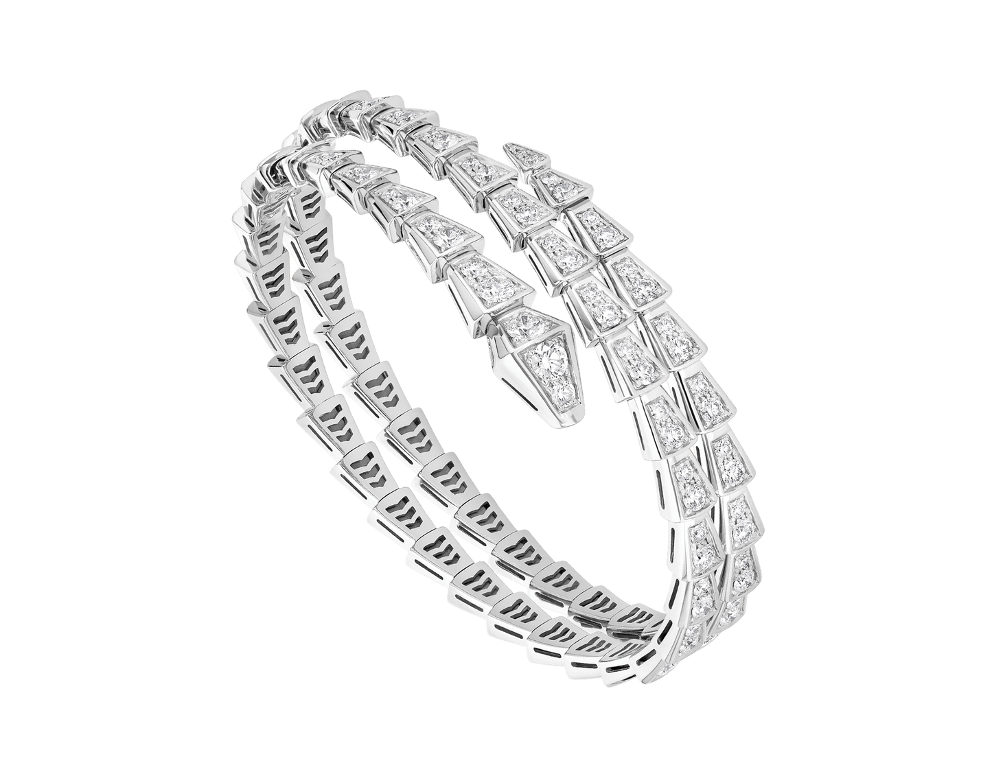 DIANA SERPENTI BRACELET SILVER DIAMOND DOUBLE ROW