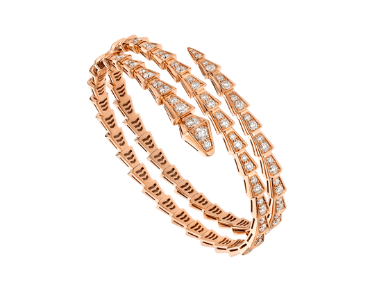 DIANA SERPENTI BRACELET PINK GOLD DIAMOND DOUBLE ROW
