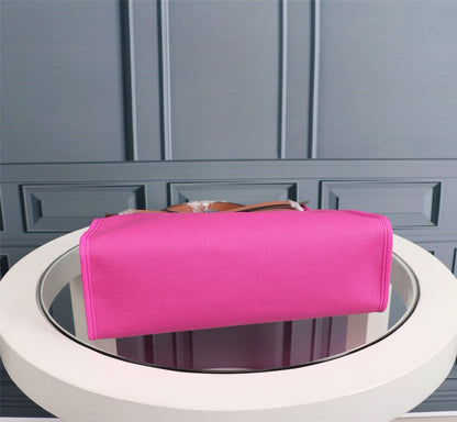 HM HERBAG ZIP 31 BRIGHT PINK AND COPPER CANVAS