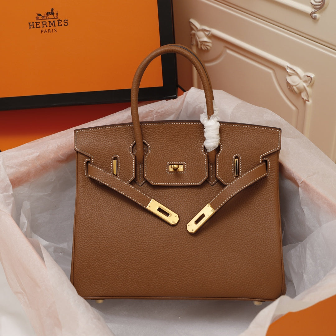 HM BIRKIN BAG 35 BROWN TOGO GOLD HARDWARE