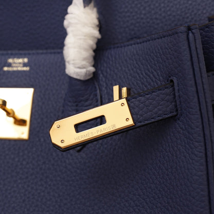 HM BIRKIN BAG 35 NAVY TOGO GOLD HARDWARE