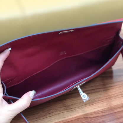 HM Kelly Cut 31cm Brick Swift Leather Shw