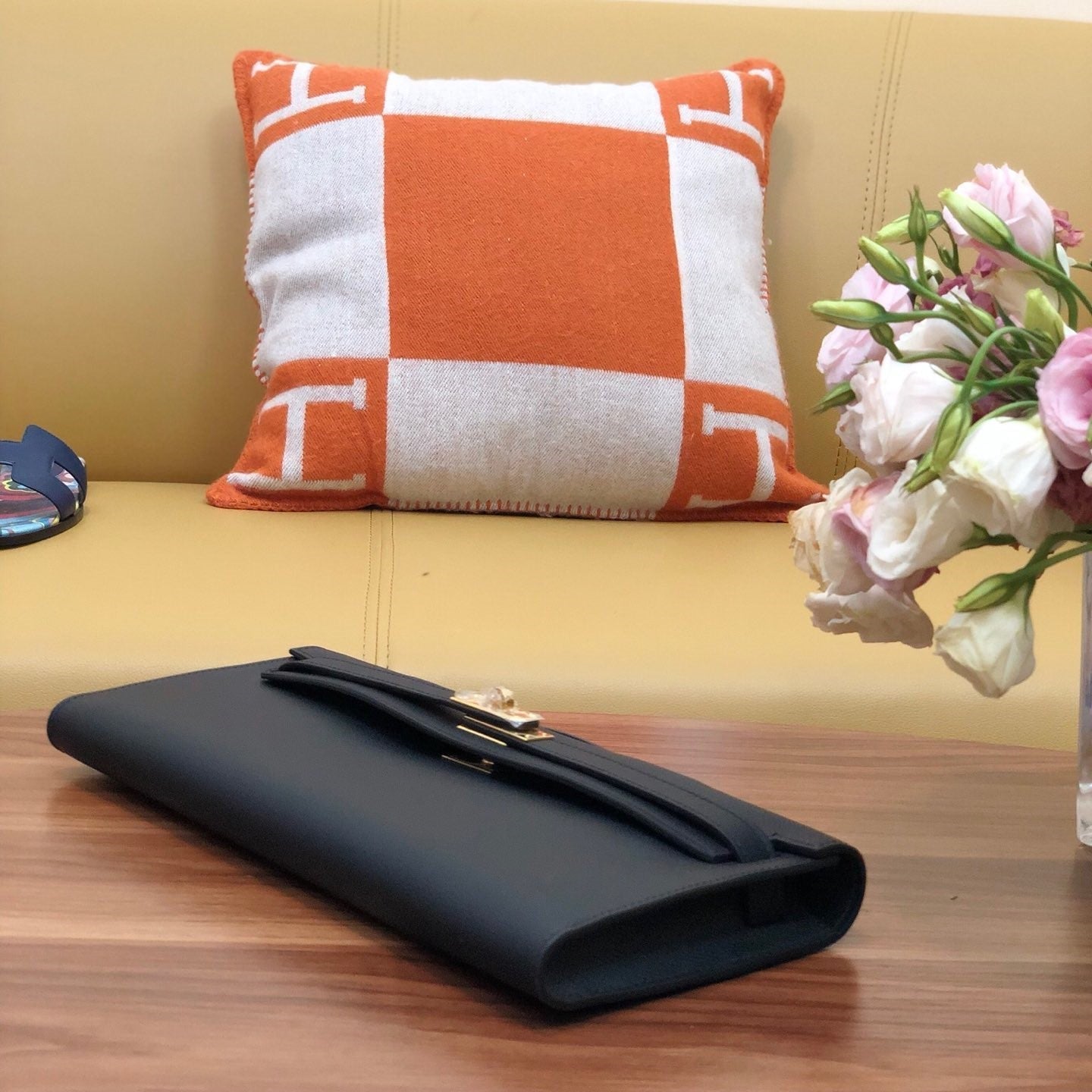 HM Kelly Cut 31cm Black Swift Leather Ghw