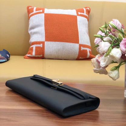 HM Kelly Cut 31cm Black Swift Leather Ghw